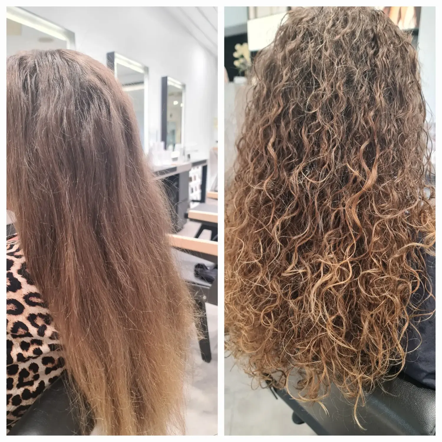 Vor und nach dem Haarschnitt von Evas Lockenbude