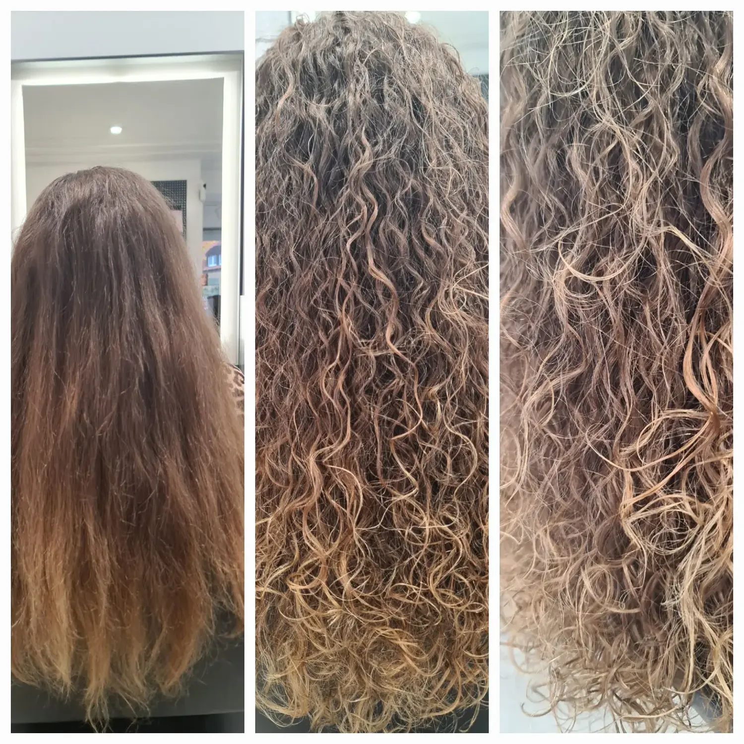 Vor und nach dem Haarschnitt von Evas Lockenbude