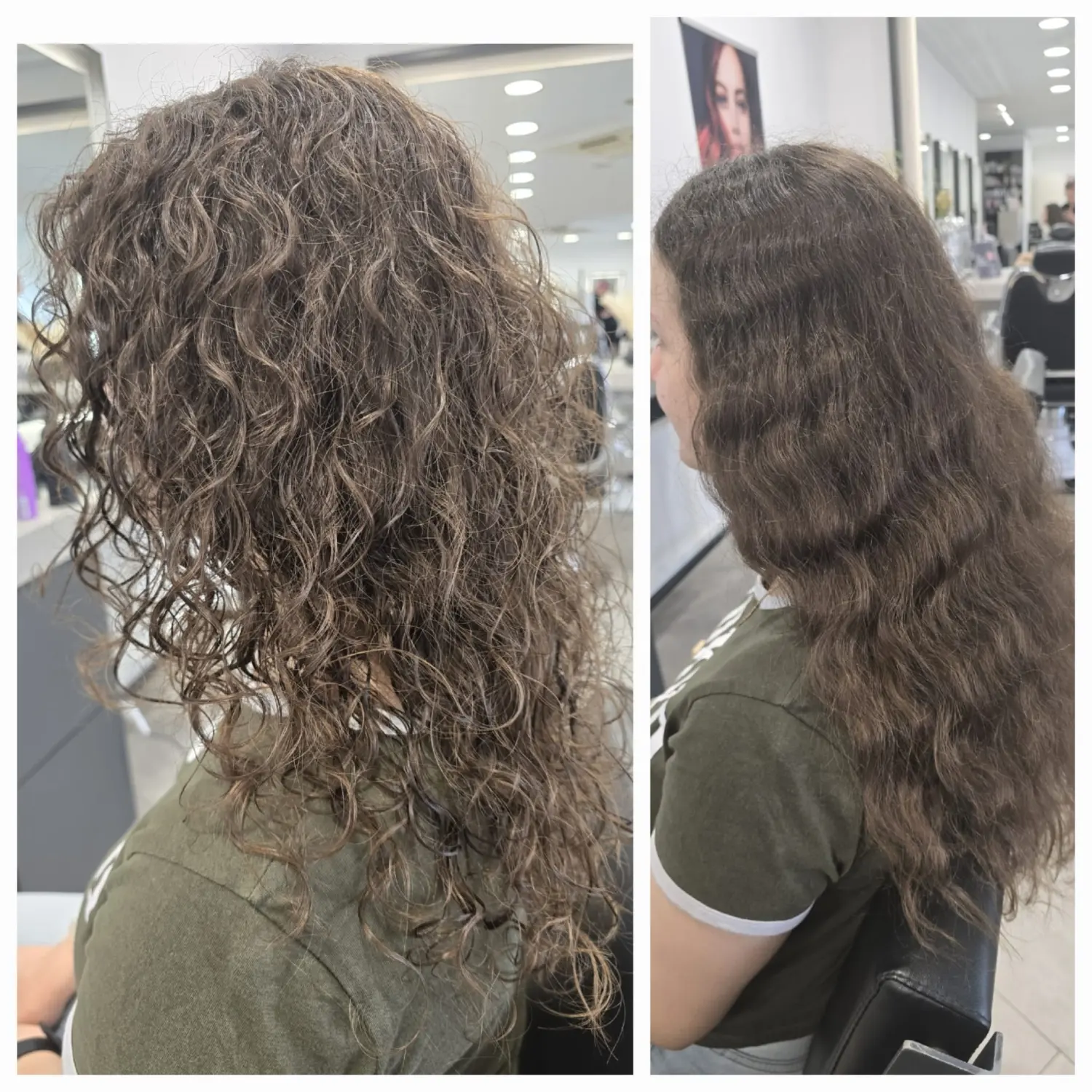Vor und nach dem Haarschnitt von Evas Lockenbude