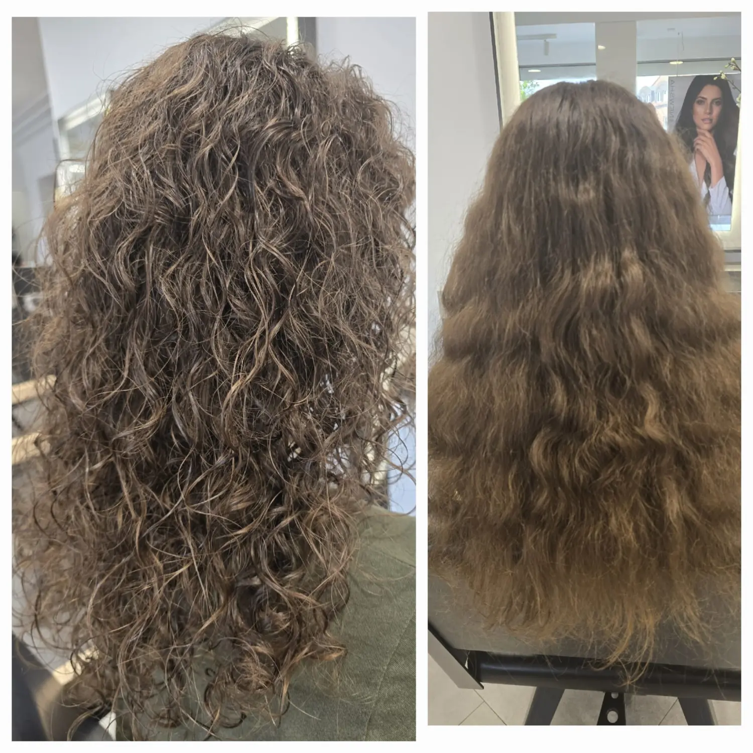 Vor und nach dem Haarschnitt von Evas Lockenbude