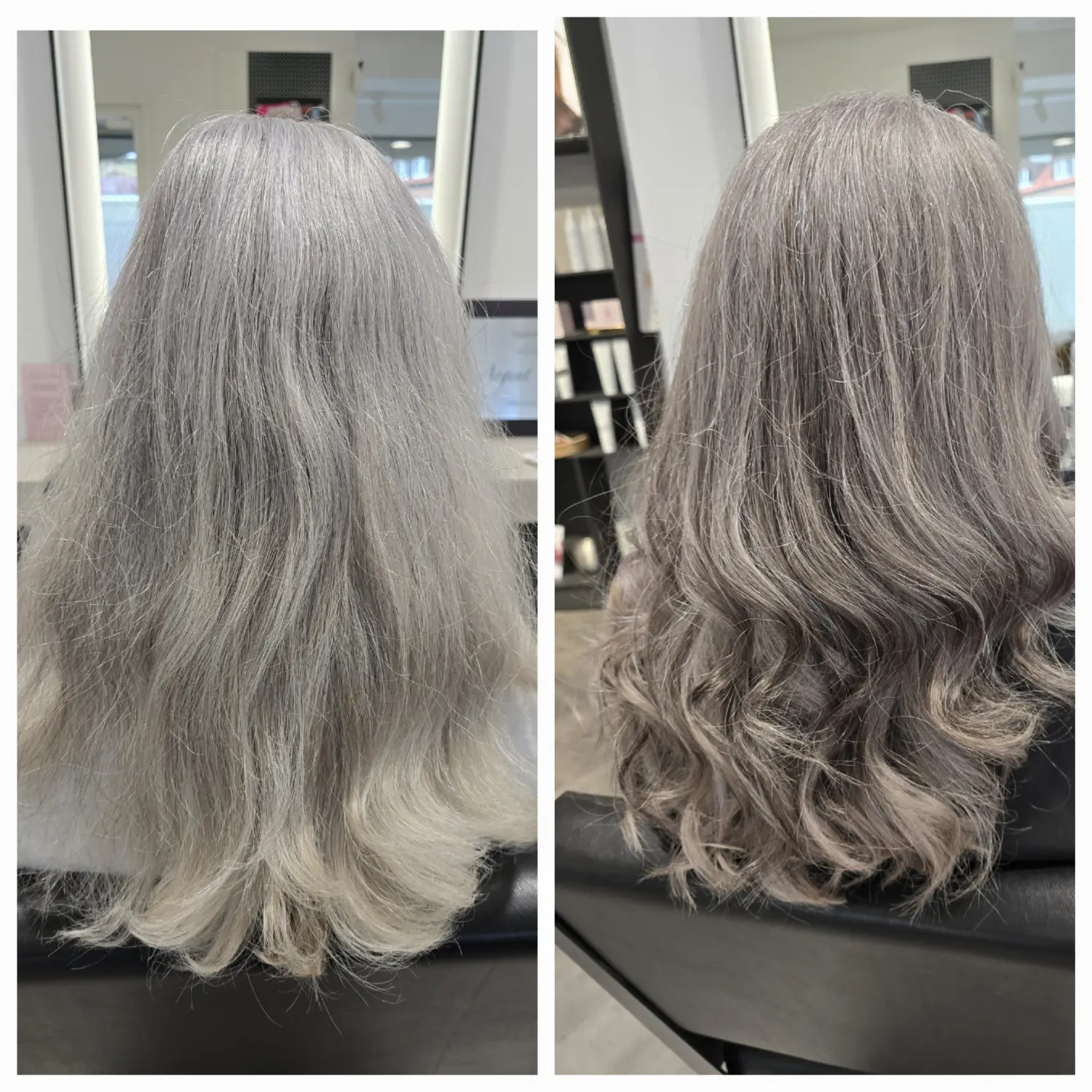 Vor und nach dem Haarschnitt von Evas Lockenbude